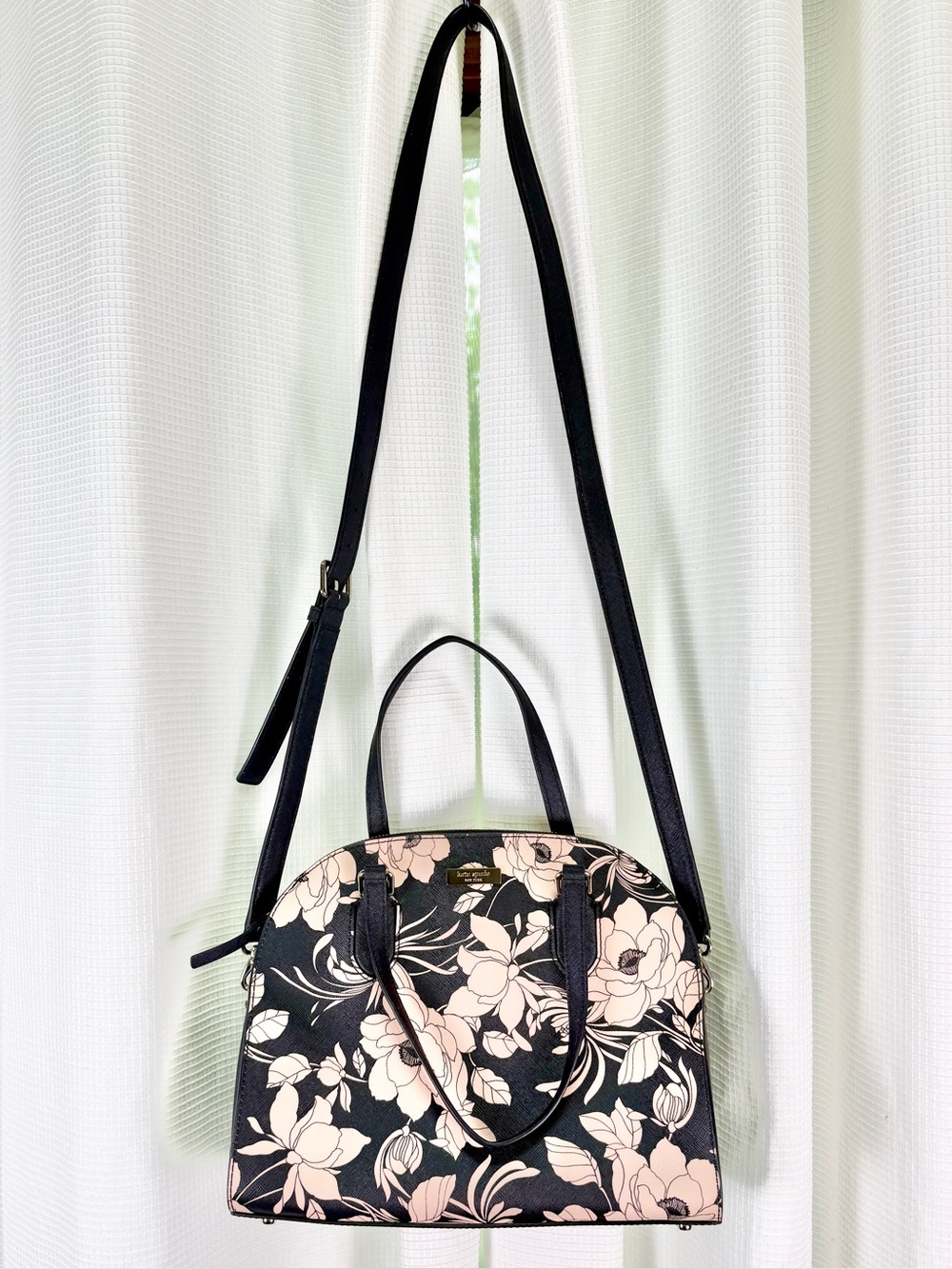 NEW Kate Spade Floral Satchel Bag Floral w/ Crossbody Laurel Way Reiley Gardenia - Picture 4 of 16
